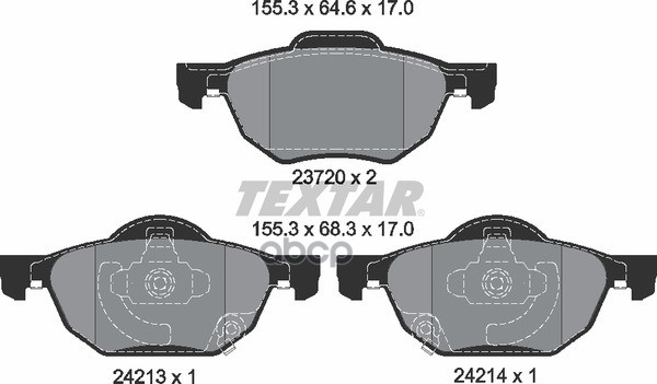 

Колодки передние с противошумной пластиной Q+ HONDA ACCORD 03- TEXTAR 2372001