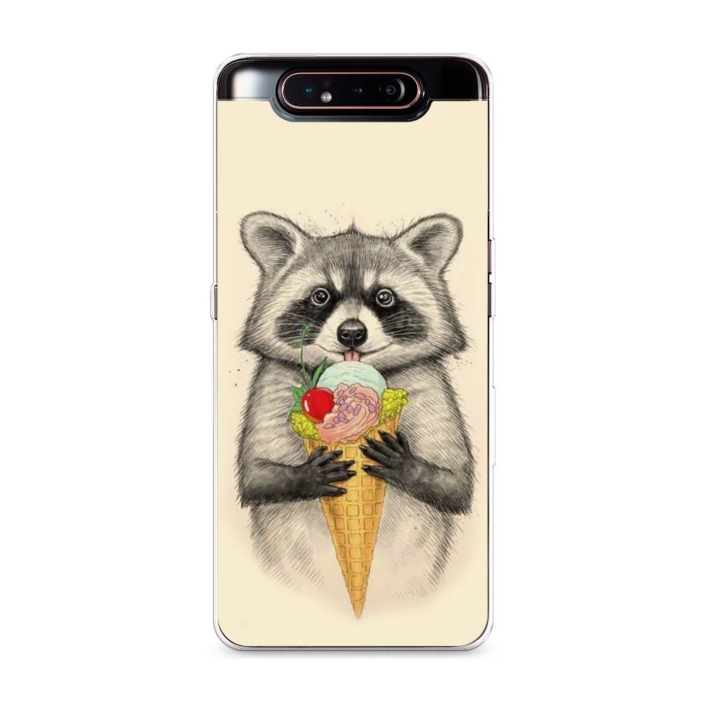 

Чехол Awog на Samsung Galaxy A80 "Енот с мороженым", Разноцветный, 28350-10
