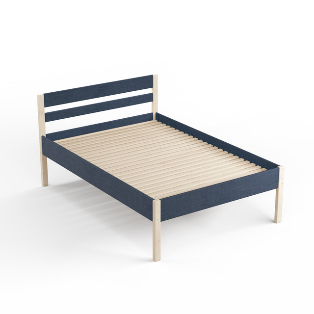 

Кровать высокая деревянная Hansales 160x200 см из массива берёзы с тканевой обивкой Лазурь, Голубой, из массива березы с тканевой обивкой (высота 97 см)