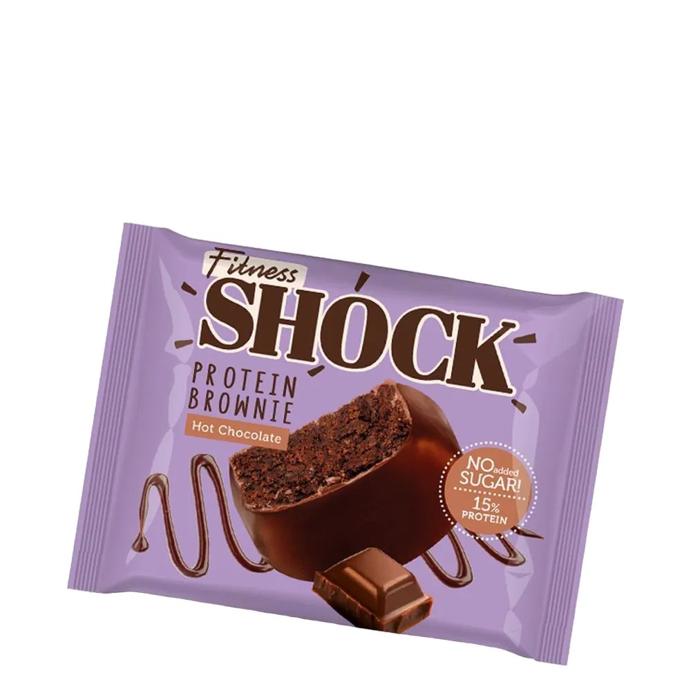 Протеиновое печенье FitnesShock Брауни Горячий шоколад, 10 шт