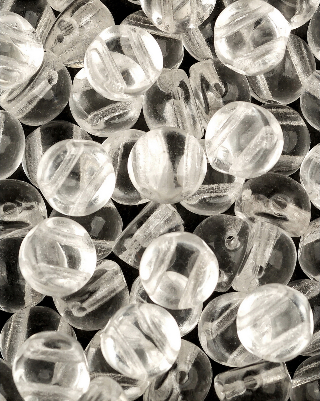 Чешские бусины Czech Beads с двумя отверстиями Cabochon bead, 6 мм, Crystal 10 шт