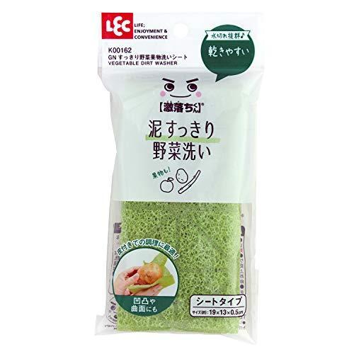 Губка Lec тонкая для мытья овощей, размер 19х13х0,5 см