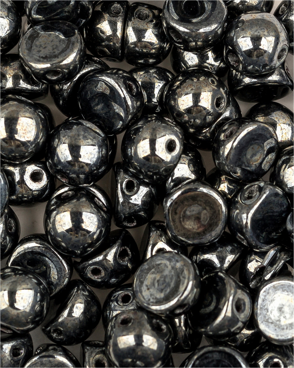 

Чешские бусины Czech Beads с двумя отверстиями Cabochon bead, 6 мм, Jet Hematite 20 шт, Разноцветный, Cabochon Beads