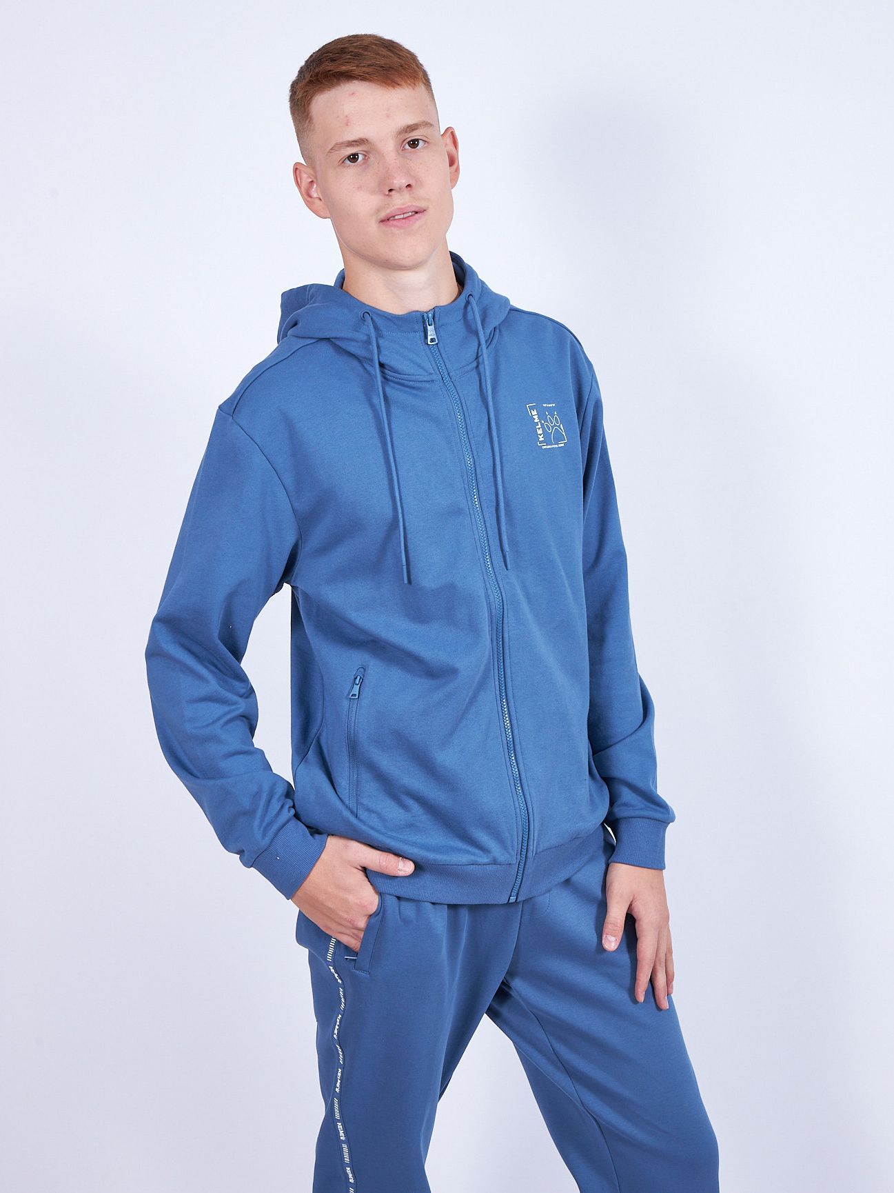

Толстовка мужская KELME 6137WT1016-408 голубая M, 6137WT1016-408