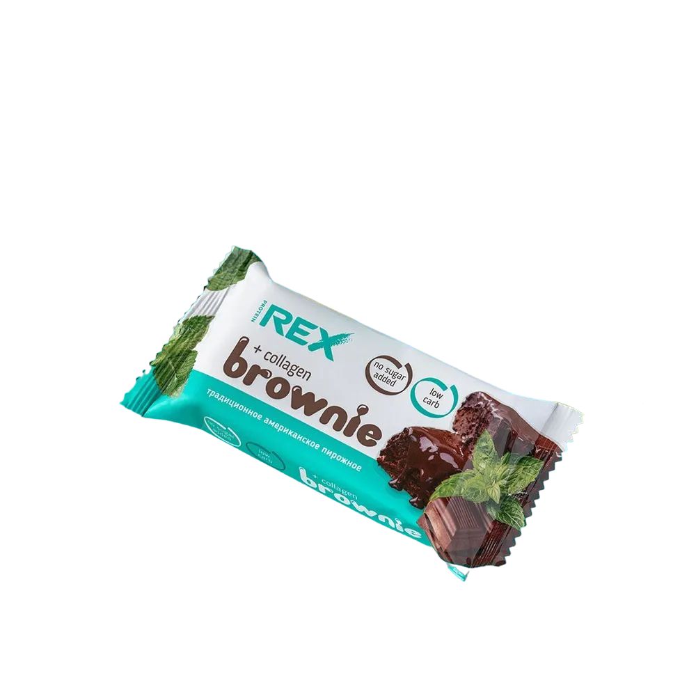 

Протеиновые батончики брауни Brownie без сахара (мятный с коллагеном), 12 шт х 50 г, 190 к