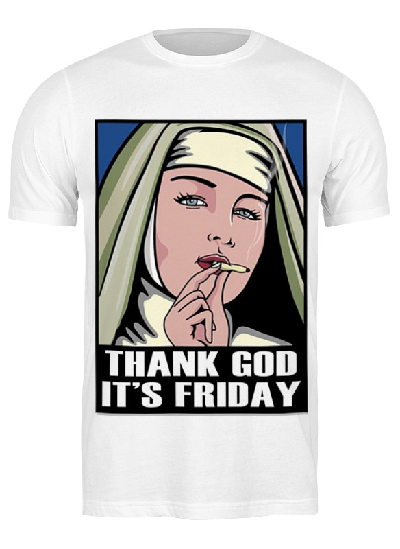 

Футболка мужская Printio Thank god it's friday белая XL, Белый, Thank god it's friday