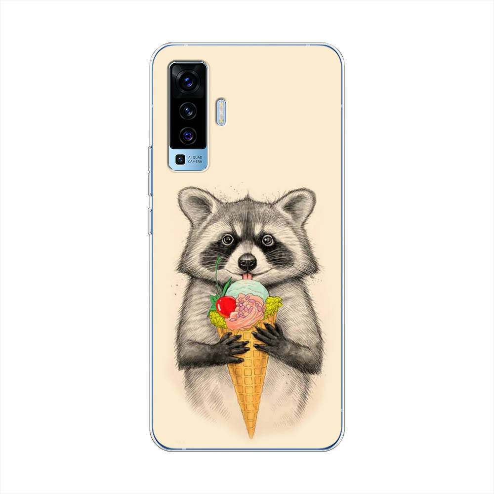 

Чехол Awog на Vivo X50 "Енот с мороженым", Разноцветный, 262250-10