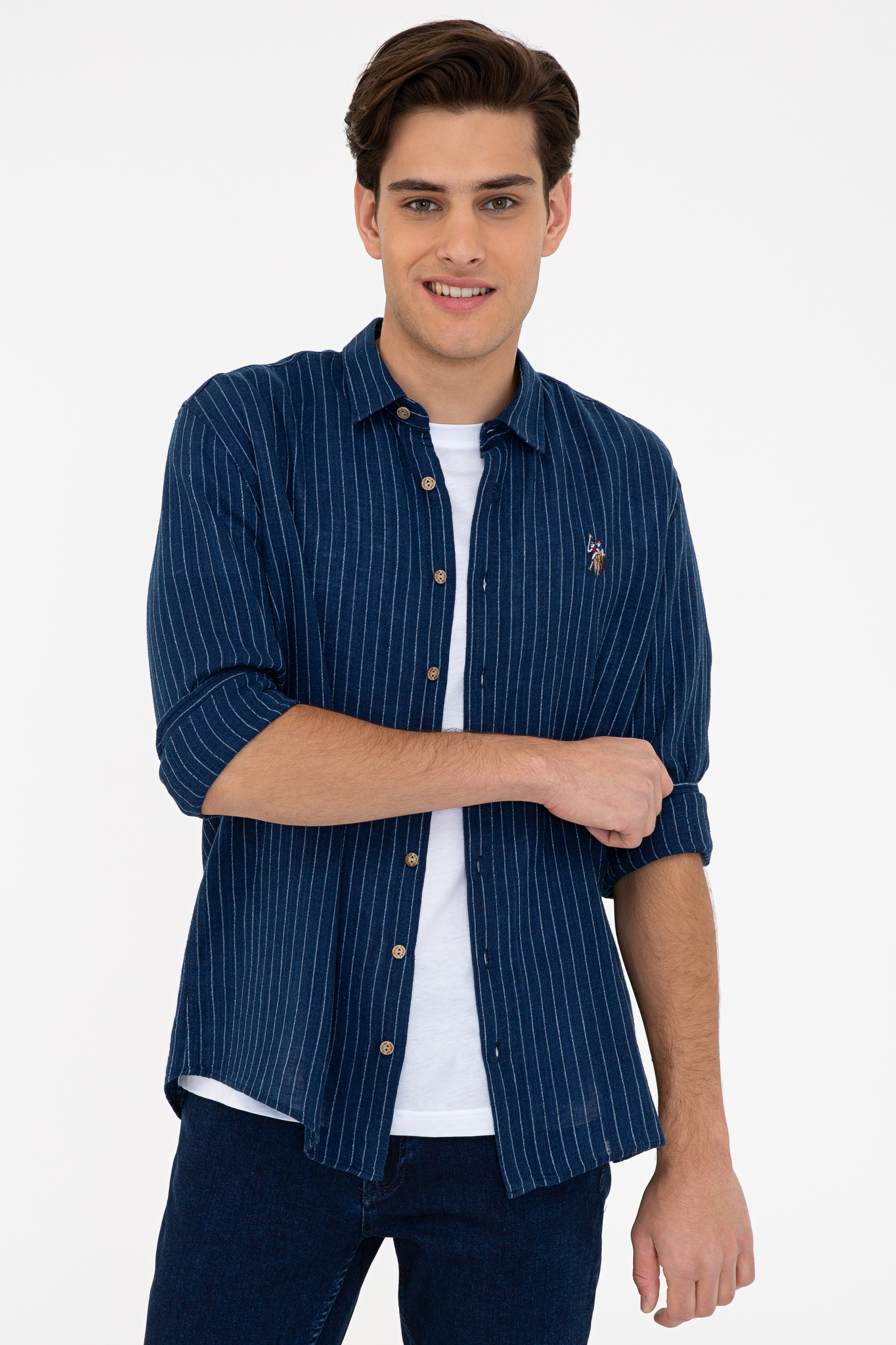 

Рубашка мужская U.S. POLO Assn. G081SZ0770GELS синяя 2XL, Синий, G081SZ0770GELS
