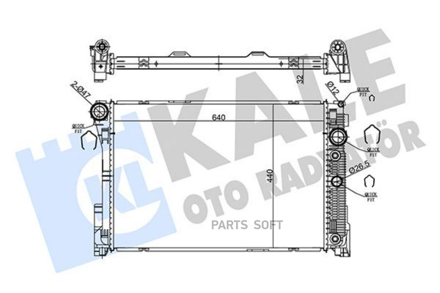 

KALE 360180 360180_радиатор системы охлаждения!\ MB S204 3.0CDi 07>