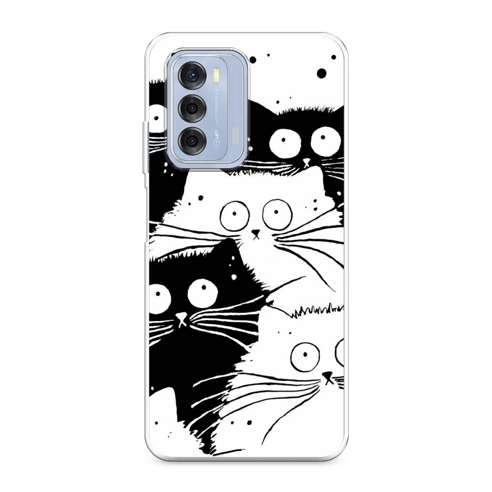 фото Силиконовый чехол "коты черно-белые" на zte blade v40 awog