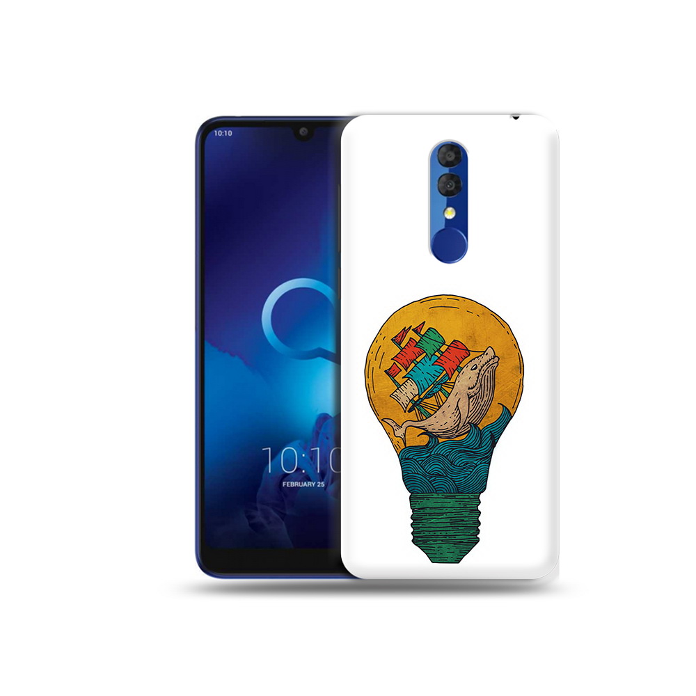 

Чехол MyPads Tocco для Alcatel 3L 5039D (2019) кит в лампочке с парусами, Прозрачный, Tocco