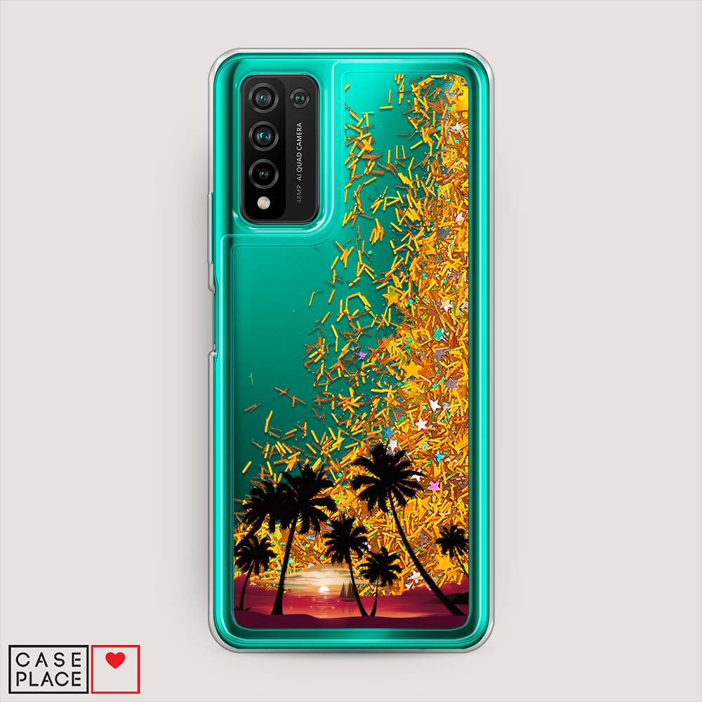 

Чехол Awog на Honor 10X Lite "Закат и пальмы", Красный, 6104690-1