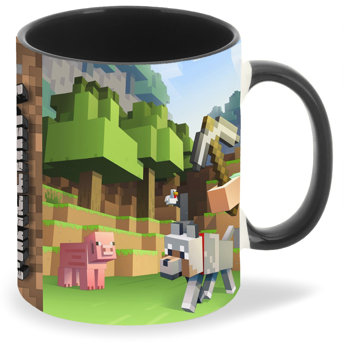 фото Кружка черная coolpodarok майнкрафт minecraft