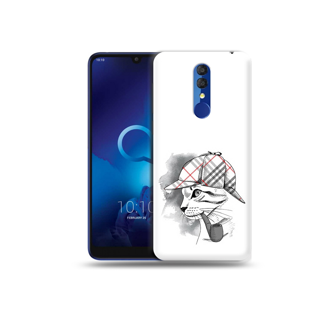 

Чехол MyPads Tocco для Alcatel 3L 5039D (2019) кошка с трубкой (PT227139.667.405), Прозрачный, Tocco