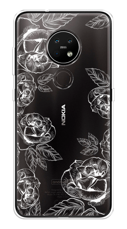 

Чехол на Nokia 7.2 "Розы графика", Черный;серый, 123150-2