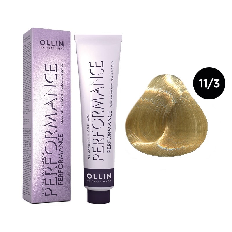 

Краска для волос Ollin Professional Performance 11/3 Специальный блондин золотистый 60 мл, Блонд