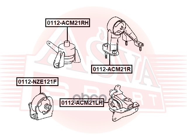 

Подушка Двигателя ASVA арт. 0112-ACM21LH