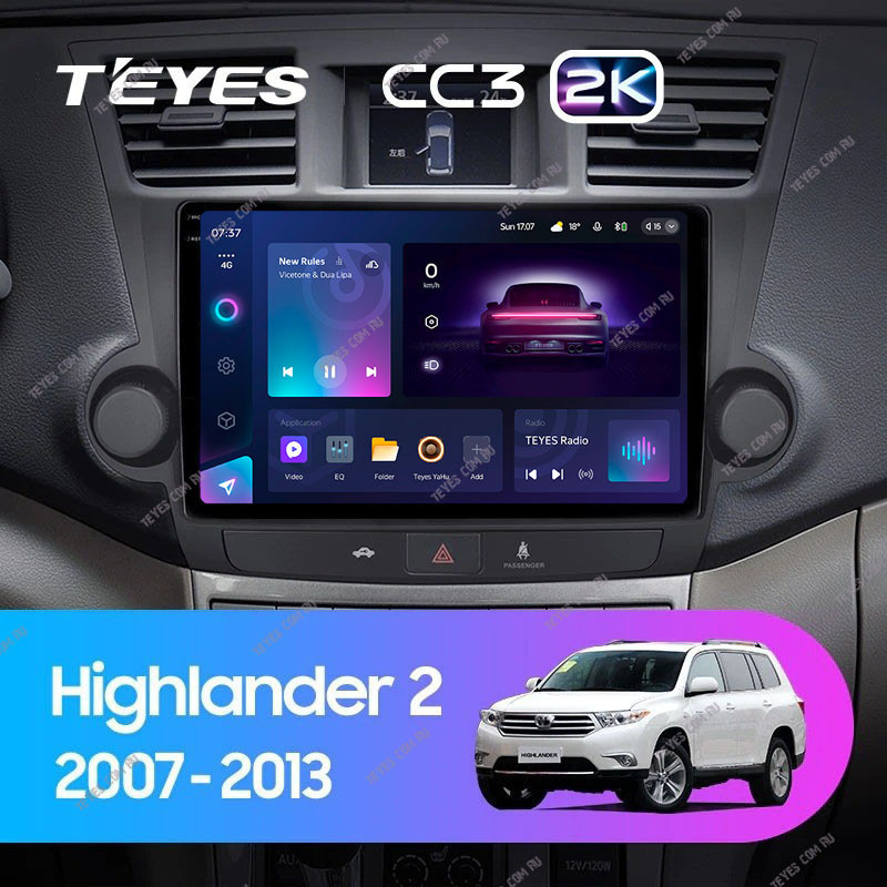 Штатная магнитола Teyes CC3 2K 464 Toyota Highlander 2 XU40 2007-2013 10 Тип-B 4130000₽