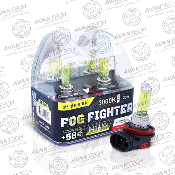 фото Лампа h16 12v 19w (30w) 3000k fog fighter, комплект 2 шт. avantech ab3016