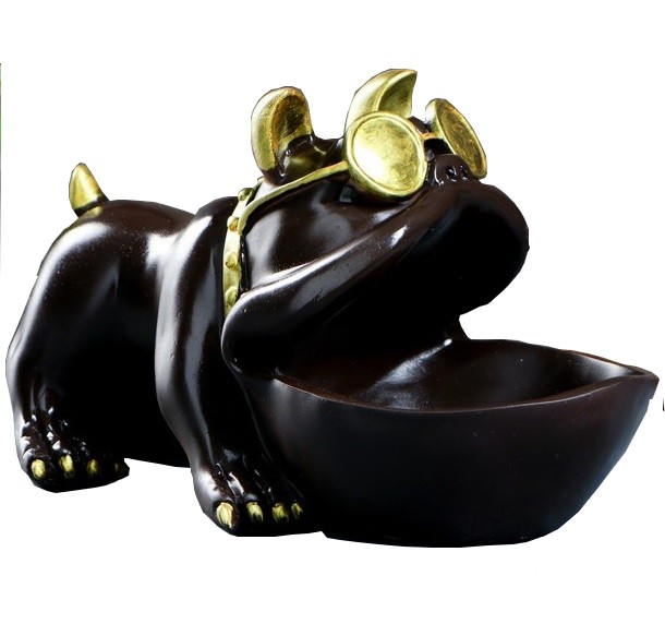 фото Шкатулка для мелочей "бульдог" шоколад 16х27см хорошие сувениры