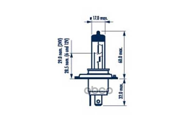 

Лампа H4 12v- 60/55w (P43t) ( 110 Света) Rph Narva 480613000