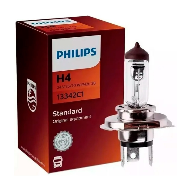 фото Лампа h4 24v- 75/70w (p43t) philips 13342c1