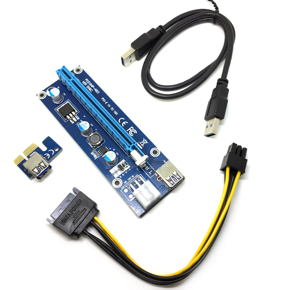 фото Кабель espada epciekit usb riser card pci-e x1 male to pci-e x16 female