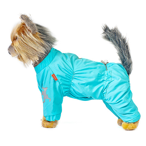 фото Дождевик для собак happy puppy саммер скай, унисекс, голубой, длина спины 32 см