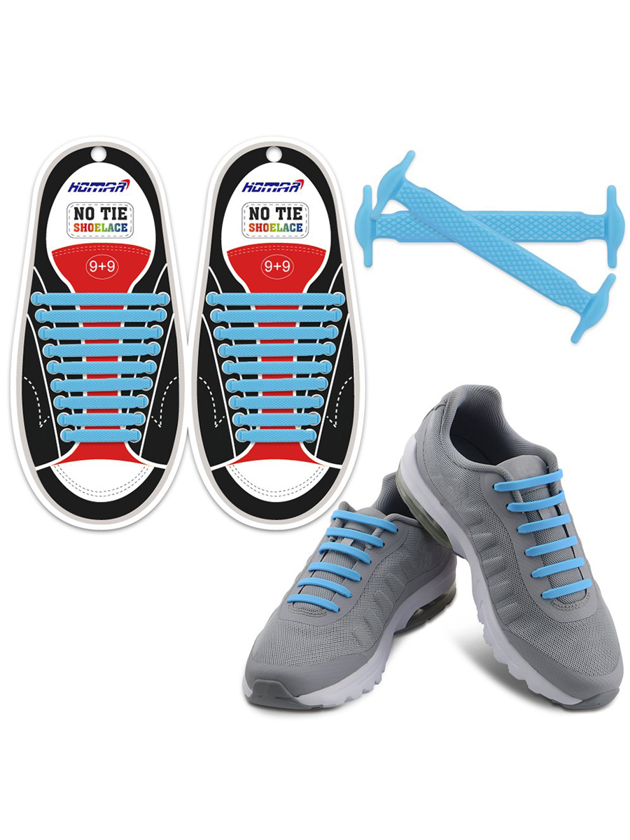 фото Шнурки для обуви lumo силиконовые lm-sls-10 голубые