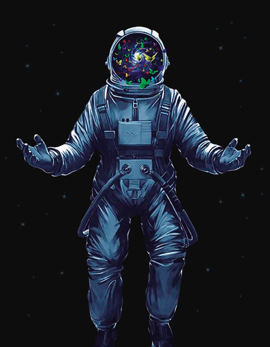 фото Набор алмазная мозаика цветной задумчивый космонавт