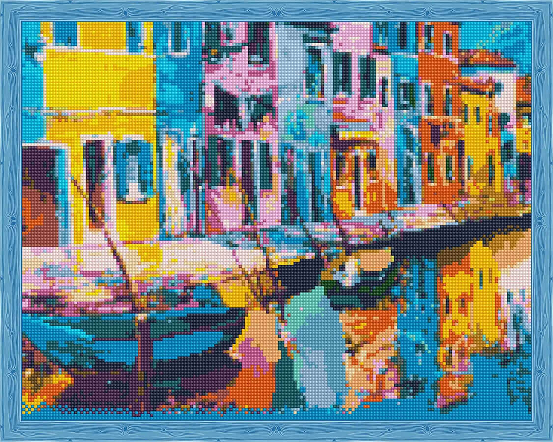 фото Набор алмазная мозаика цветной радужная венеция