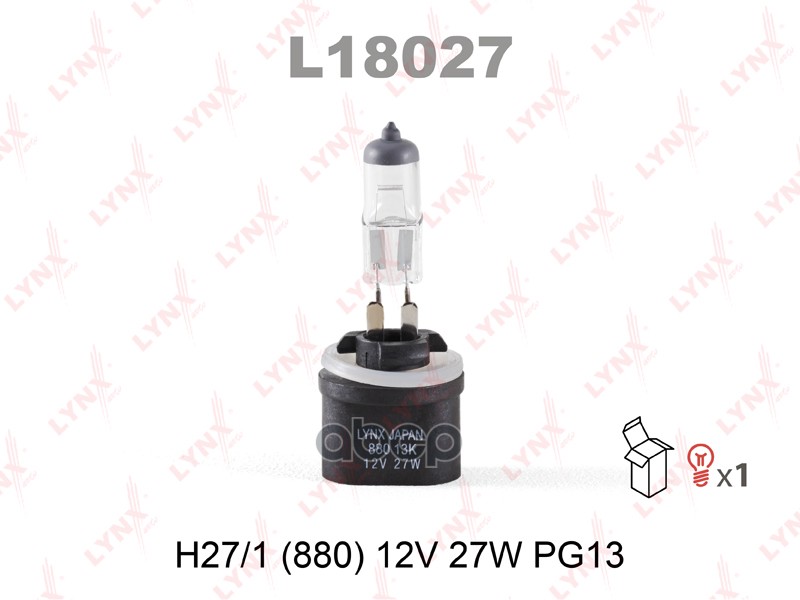 фото Лампа н27/1 4007/1 fn 12v 27w celen, halogen fianit 35% long life, uv-stop lynxauto l18027