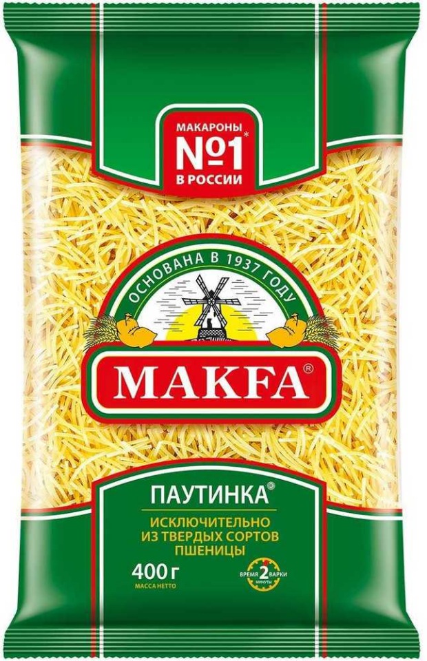 

Макароны Макфа паутинка 400 г 20 шт