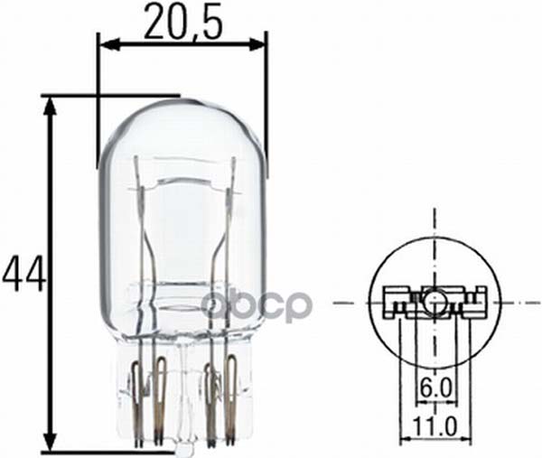 фото Лампа накаливания hella standard w21/5w 12v 21/5w w3x16q, 1 шт. 8gd008893-002 hella pagid/behr