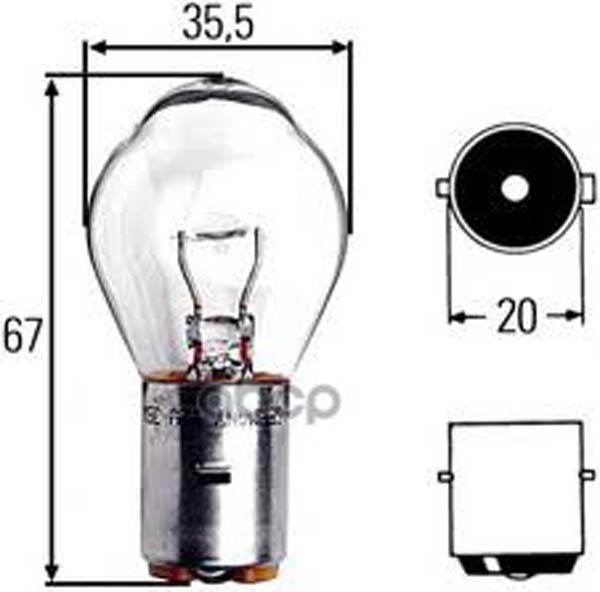 фото Лампа накаливания f2 12v 35w ba20s standard hella 8ga002083-131