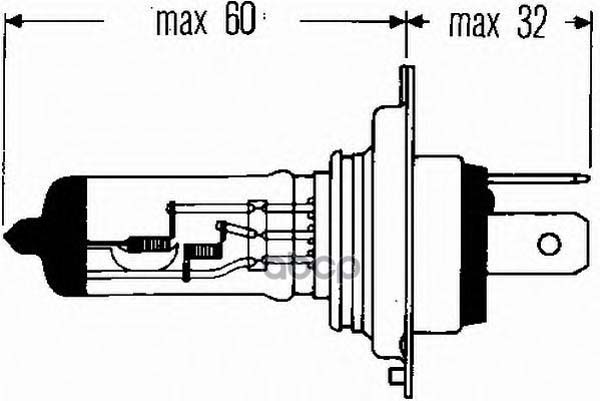 фото Лампа накаливания h4 12v 60/55w (блистер 1шт) hella 8gj002525-136