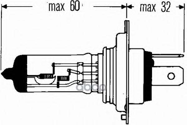 фото Лампа накаливания h4 12v 60/55w longlife hella 8gj002525481