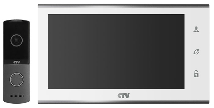 Комплект видеодомофона CTV-DP2702MD - Белый визитница 28 карт белый