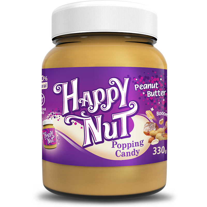 

Арахисовая паста HAPPY NUT со взрывной карамелью 330 г
