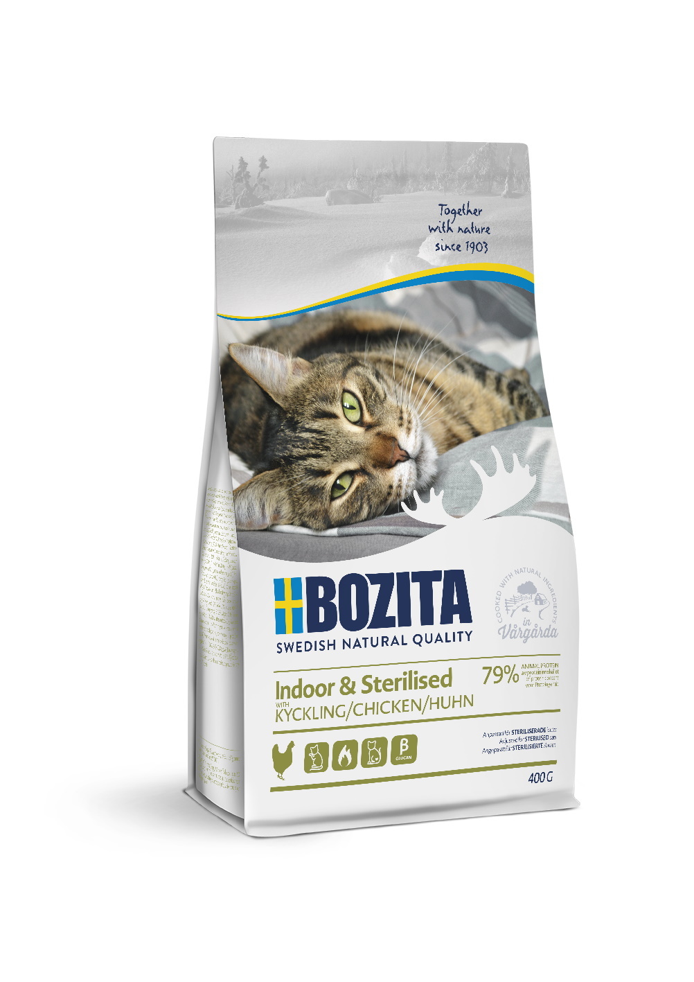 Сухой корм для кошек BOZITA Indoor & Sterilised, для стерилизорванных, курица, 2кг