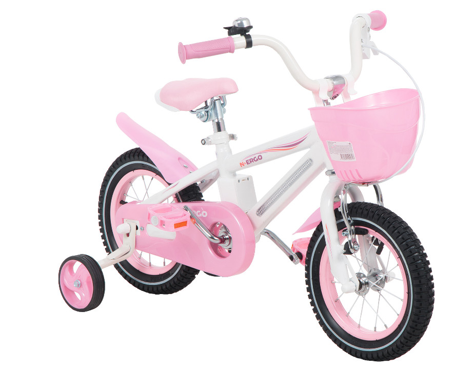 фото Двухколесный велосипед n.ergo e12l белый/розовый