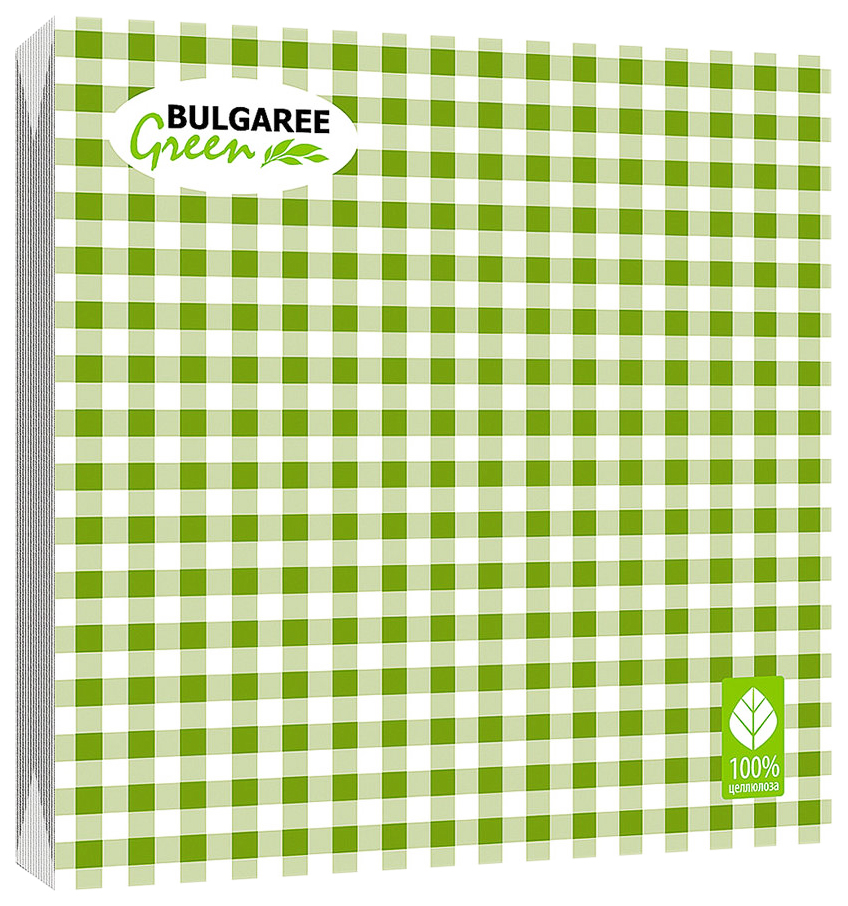 фото Салфетка bulgaree green клетка 3-х слойная бумажная 33x33 20 шт