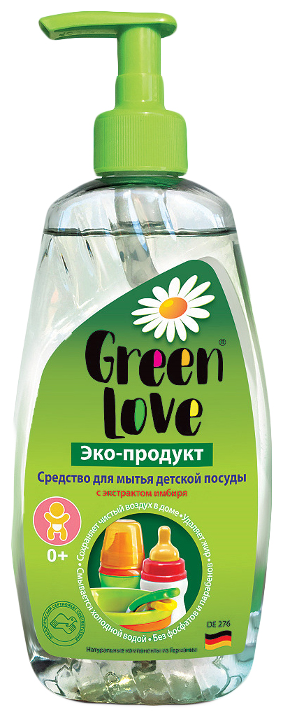 фото Средство green love для мытья детской посуды от 0+ 500 мл