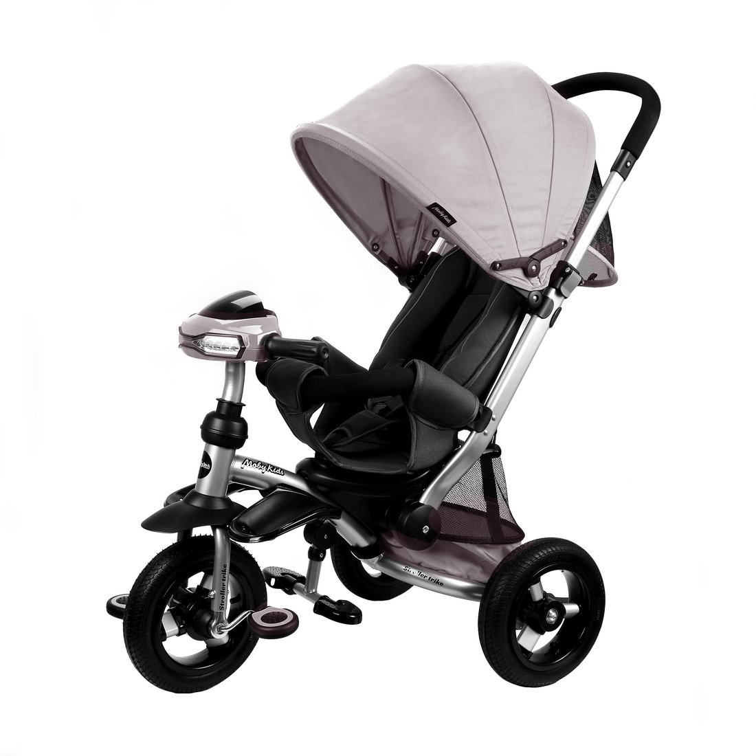 фото Велосипед-коляска трехколесный moby kids stroller trike air car серый