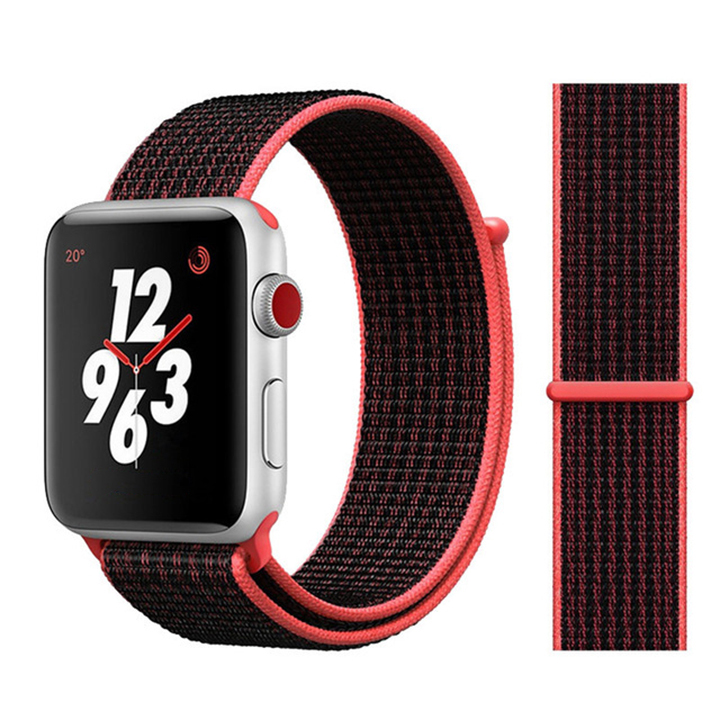 фото Сменный ремешок nuobi nylon для apple watch 38/40mm black/red