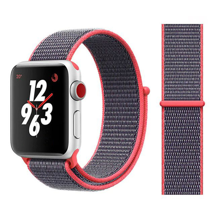 фото Сменный ремешок nuobi nylon для apple watch 42/44mm grey/red