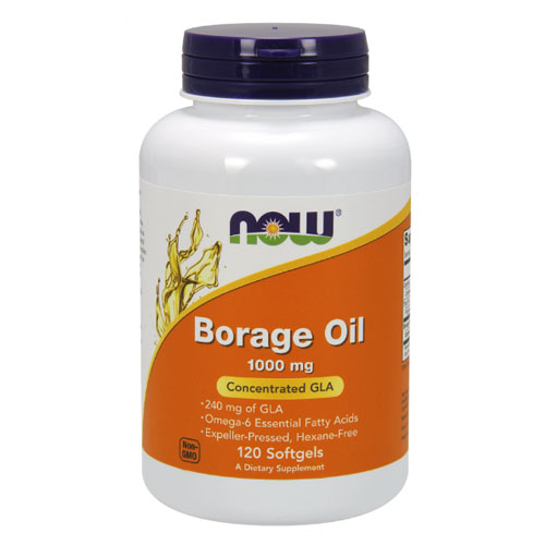 фото Now borage oil 1000 мг (120 капсул) - масло огуречника (бурачника) омега-6 жирные кислоты