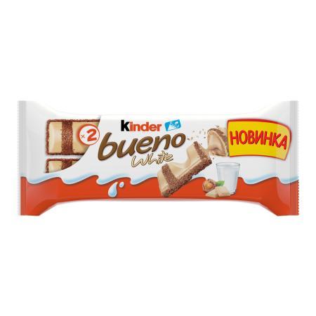 Вафельный батончик Kinder Bueno, белый шоколад, 30 шт по 39 г