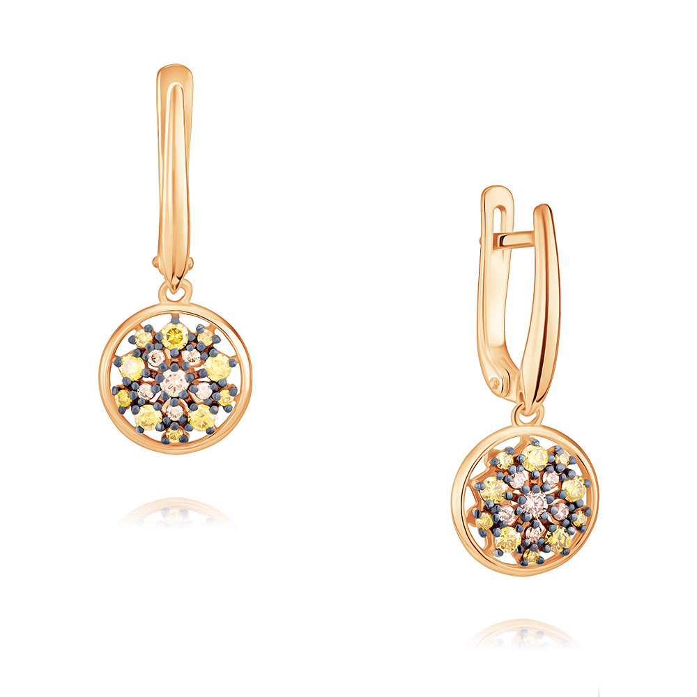 

Серьги подвески из красного золота ADAMAS 24041187/01-А50-430, бриллиант, 24041187/01-А50-430