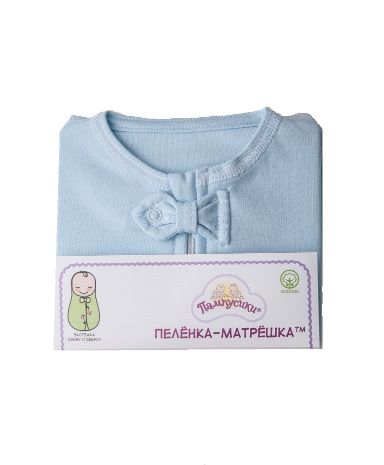

Пеленка-кокон Пампусики Матрешка голубая, размер S (62 см)
